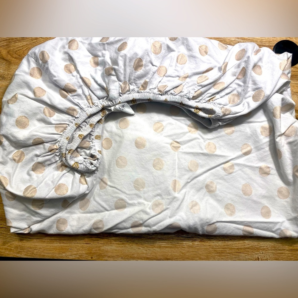 Cloud Island White & Gold Crib Sheet